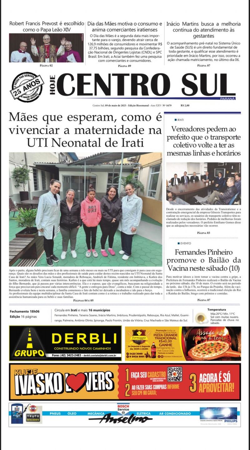 A Edição 1679 do Jornal Hoje Centro Sul já está nas bancas! 🗞️📰